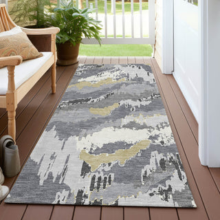 Piper Looms Chantille Abstract ACN865 Gray Machine Washable Area Rug Runner Outdoor Lifestyle Image Feature