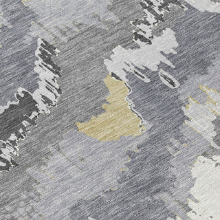 Piper Looms Chantille Abstract ACN865 Gray Machine Washable Area Rug Swatch Image