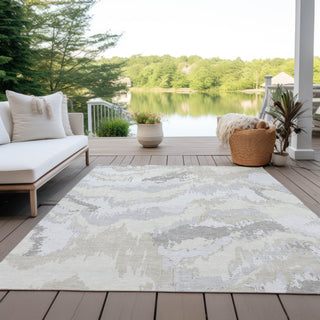 Piper Looms Chantille Abstract ACN865 Ivory Machine Washable Area Rug Outdoor Lifestyle Image Feature