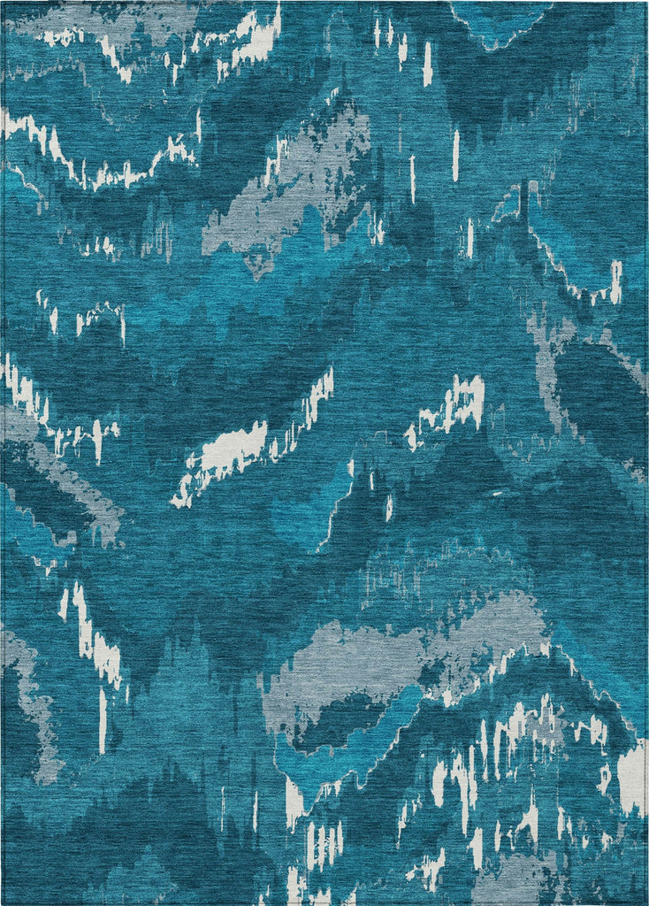 Piper Looms Chantille Abstract ACN865 Navy Machine Washable Area Rug main image