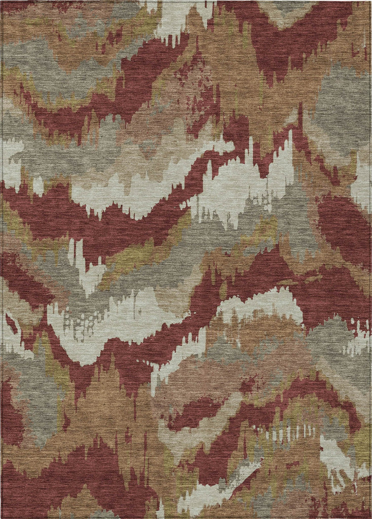 Piper Looms Chantille Abstract ACN865 Paprika Machine Washable Area Rug main image