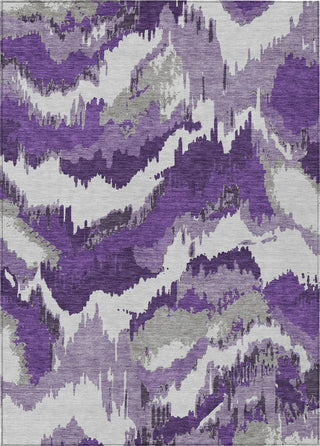 Piper Looms Chantille Abstract ACN865 Purple Machine Washable Area Rug main image