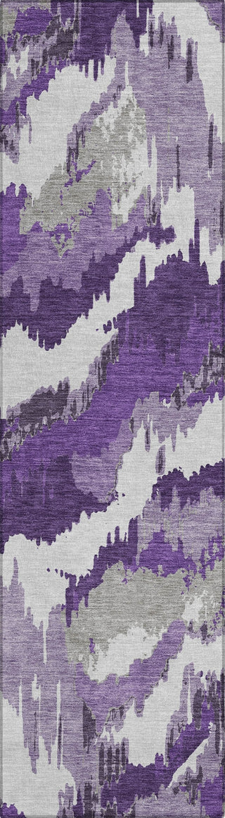Piper Looms Chantille Abstract ACN865 Purple Machine Washable Area Rug Runner Main Image