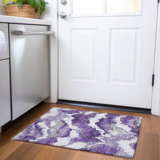 Piper Looms Chantille Abstract ACN865 Purple Machine Washable Area Rug Scatter Lifestyle Image Feature