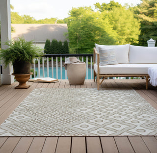 Piper Looms Chantille Diamonds ACN866 Beige Machine Washable Area Rug Outdoor Lifestyle Image Feature