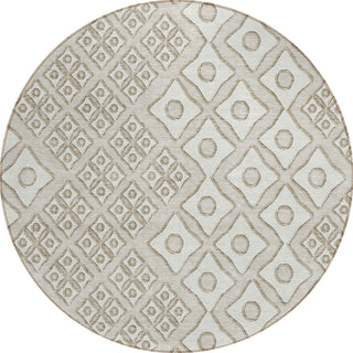 Piper Looms Chantille Diamonds ACN866 Beige Machine Washable Area Rug Round Main Image