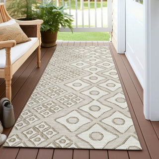 Piper Looms Chantille Diamonds ACN866 Beige Machine Washable Area Rug Runner Outdoor Lifestyle Image Feature
