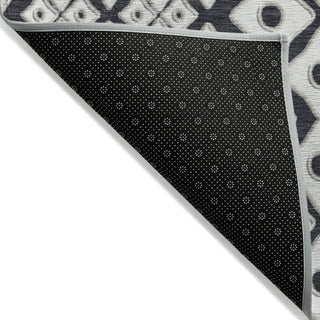 Piper Looms Chantille Diamonds ACN866 Black Machine Washable Area Rug Backing Image