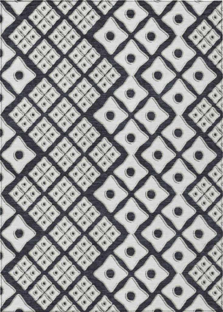 Piper Looms Chantille Diamonds ACN866 Black Machine Washable Area Rug main image