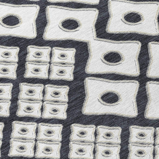 Piper Looms Chantille Diamonds ACN866 Black Machine Washable Area Rug Swatch Image