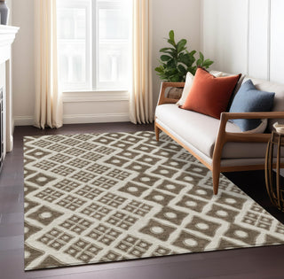 Piper Looms Chantille Diamonds ACN866 Brown Machine Washable Area Rug Lifestyle Image Feature