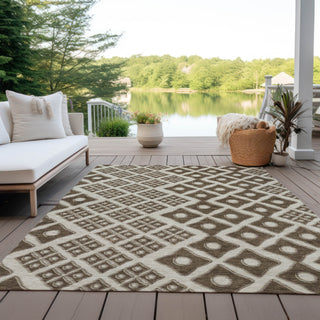 Piper Looms Chantille Diamonds ACN866 Brown Machine Washable Area Rug Outdoor Lifestyle Image Feature