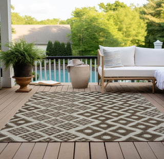 Piper Looms Chantille Diamonds ACN866 Brown Machine Washable Area Rug Outdoor Lifestyle Image Feature