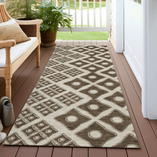 Piper Looms Chantille Diamonds ACN866 Brown Machine Washable Area Rug Runner Outdoor Lifestyle Image Feature