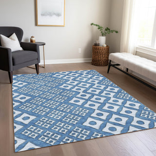 Piper Looms Chantille Diamonds ACN866 Denim Machine Washable Area Rug Lifestyle Image Feature