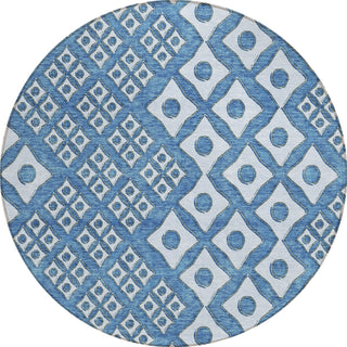 Piper Looms Chantille Diamonds ACN866 Denim Machine Washable Area Rug Round Main Image