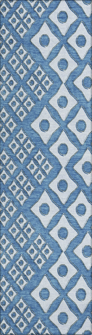 Piper Looms Chantille Diamonds ACN866 Denim Machine Washable Area Rug Runner Main Image