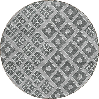 Piper Looms Chantille Diamonds ACN866 Gray Machine Washable Area Rug Round Main Image