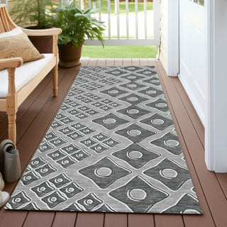 Piper Looms Chantille Diamonds ACN866 Gray Machine Washable Area Rug Runner Outdoor Lifestyle Image Feature
