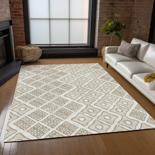 Piper Looms Chantille Diamonds ACN866 Ivory Machine Washable Area Rug Lifestyle Image Feature