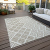 Piper Looms Chantille Diamonds ACN866 Ivory Machine Washable Area Rug Outdoor Lifestyle Image Feature