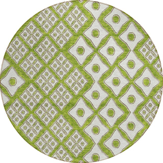 Piper Looms Chantille Diamonds ACN866 Lime Machine Washable Area Rug Round Main Image