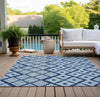 Piper Looms Chantille Diamonds ACN866 Navy Machine Washable Area Rug Outdoor Lifestyle Image Feature