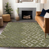 Piper Looms Chantille Diamonds ACN866 Olive Machine Washable Area Rug Lifestyle Image Feature