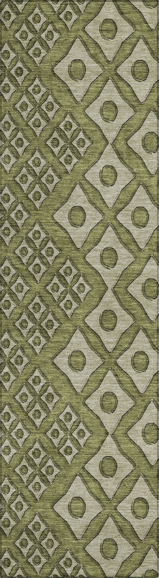 Piper Looms Chantille Diamonds ACN866 Olive Machine Washable Area Rug Runner Main Image