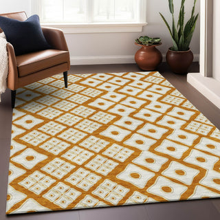Piper Looms Chantille Diamonds ACN866 Orange Machine Washable Area Rug Lifestyle Image Feature