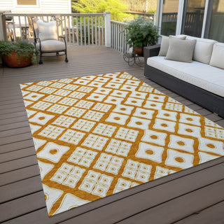 Piper Looms Chantille Diamonds ACN866 Orange Machine Washable Area Rug Outdoor Lifestyle Image Feature