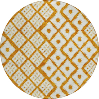 Piper Looms Chantille Diamonds ACN866 Orange Machine Washable Area Rug Round Main Image