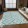 Piper Looms Chantille Diamonds ACN866 Teal Machine Washable Area Rug Lifestyle Image Feature