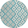 Piper Looms Chantille Diamonds ACN866 Teal Machine Washable Area Rug Round Main Image