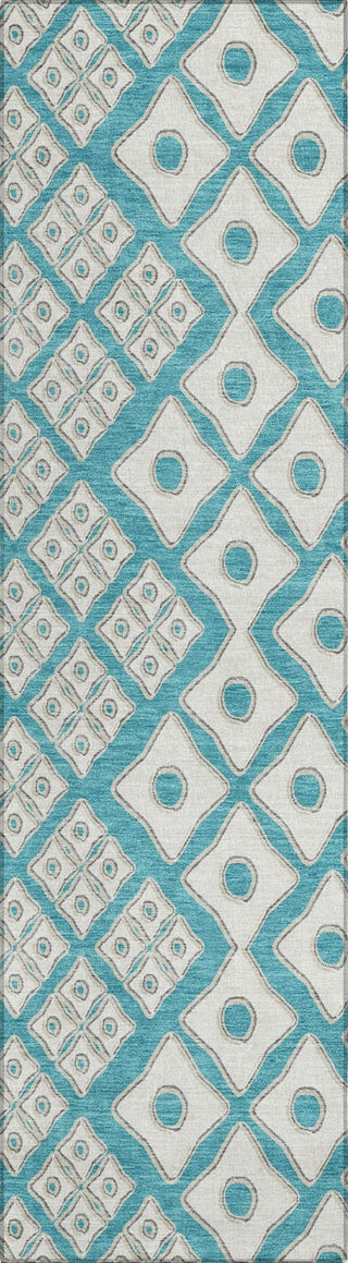 Piper Looms Chantille Diamonds ACN866 Teal Machine Washable Area Rug Runner Main Image