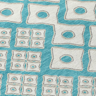 Piper Looms Chantille Diamonds ACN866 Teal Machine Washable Area Rug Swatch Image