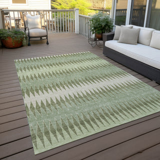 Piper Looms Chantille Stripes ACN867 Aloe Machine Washable Area Rug Outdoor Lifestyle Image Feature