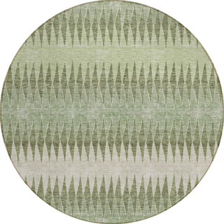 Piper Looms Chantille Stripes ACN867 Aloe Machine Washable Area Rug Round Main Image