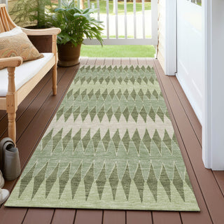 Piper Looms Chantille Stripes ACN867 Aloe Machine Washable Area Rug Runner Outdoor Lifestyle Image Feature