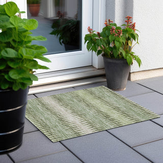 Piper Looms Chantille Stripes ACN867 Aloe Machine Washable Area Rug Scatter Outdoor Lifestyle Image Feature