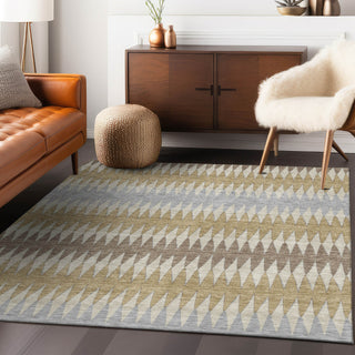 Piper Looms Chantille Stripes ACN867 Beige Machine Washable Area Rug Lifestyle Image Feature