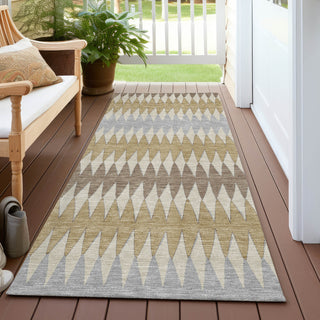 Piper Looms Chantille Stripes ACN867 Beige Machine Washable Area Rug Runner Outdoor Lifestyle Image Feature