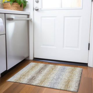 Piper Looms Chantille Stripes ACN867 Beige Machine Washable Area Rug Scatter Lifestyle Image Feature
