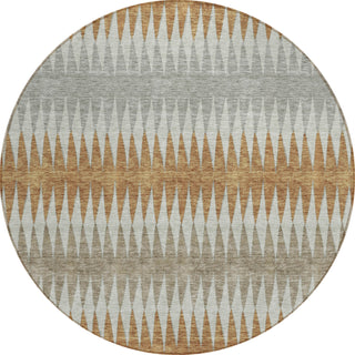 Piper Looms Chantille Stripes ACN867 Paprika Machine Washable Area Rug Round Main Image