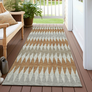 Piper Looms Chantille Stripes ACN867 Paprika Machine Washable Area Rug Runner Outdoor Lifestyle Image Feature