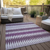 Piper Looms Chantille Stripes ACN867 Purple Machine Washable Area Rug Outdoor Lifestyle Image Feature