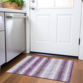 Piper Looms Chantille Stripes ACN867 Purple Machine Washable Area Rug Scatter Lifestyle Image Feature