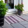 Piper Looms Chantille Stripes ACN867 Purple Machine Washable Area Rug Scatter Outdoor Lifestyle Image Feature
