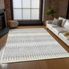 Piper Looms Chantille Stripes ACN867 Silver Machine Washable Area Rug Lifestyle Image Feature