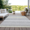 Piper Looms Chantille Stripes ACN867 Silver Machine Washable Area Rug Outdoor Lifestyle Image Feature
